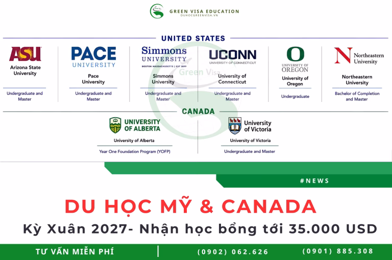 Du học Mỹ & Canada kỳ Xuân 2027
