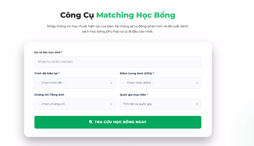 Công cụ tra cứu học bổng